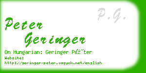 peter geringer business card